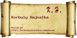 Korbuly Hajnalka névjegykártya