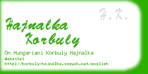 hajnalka korbuly business card